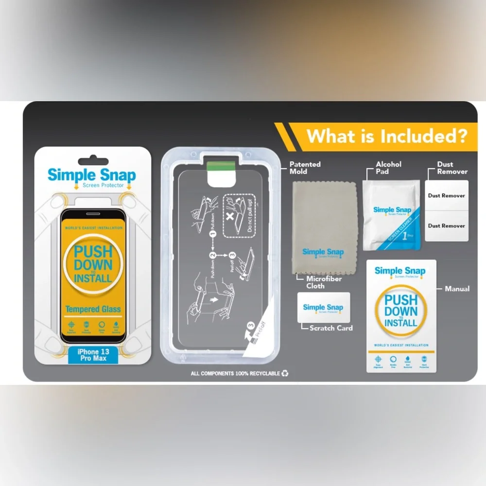 Tempered Glass Screen Protector Compatible with iPhone 13 Pro MaxInvisible